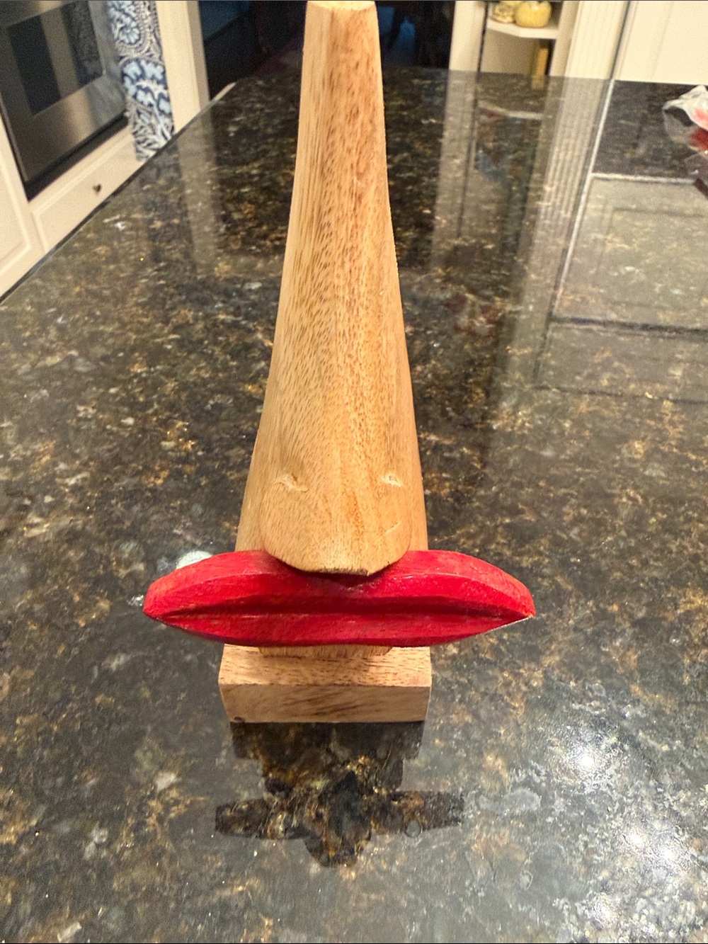 Wooden Decorative Lip Sculpture to hold your reading glasses or sunglasses.  Red